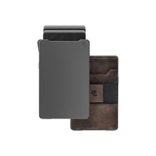 Load image into Gallery viewer, Groove Life Wallet Gunmetal w Brown Leather
