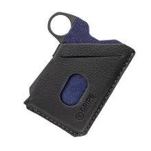 Load image into Gallery viewer, Grip6 Wallet Australia Blue Steel Loop Leather Jacket Black EDC
